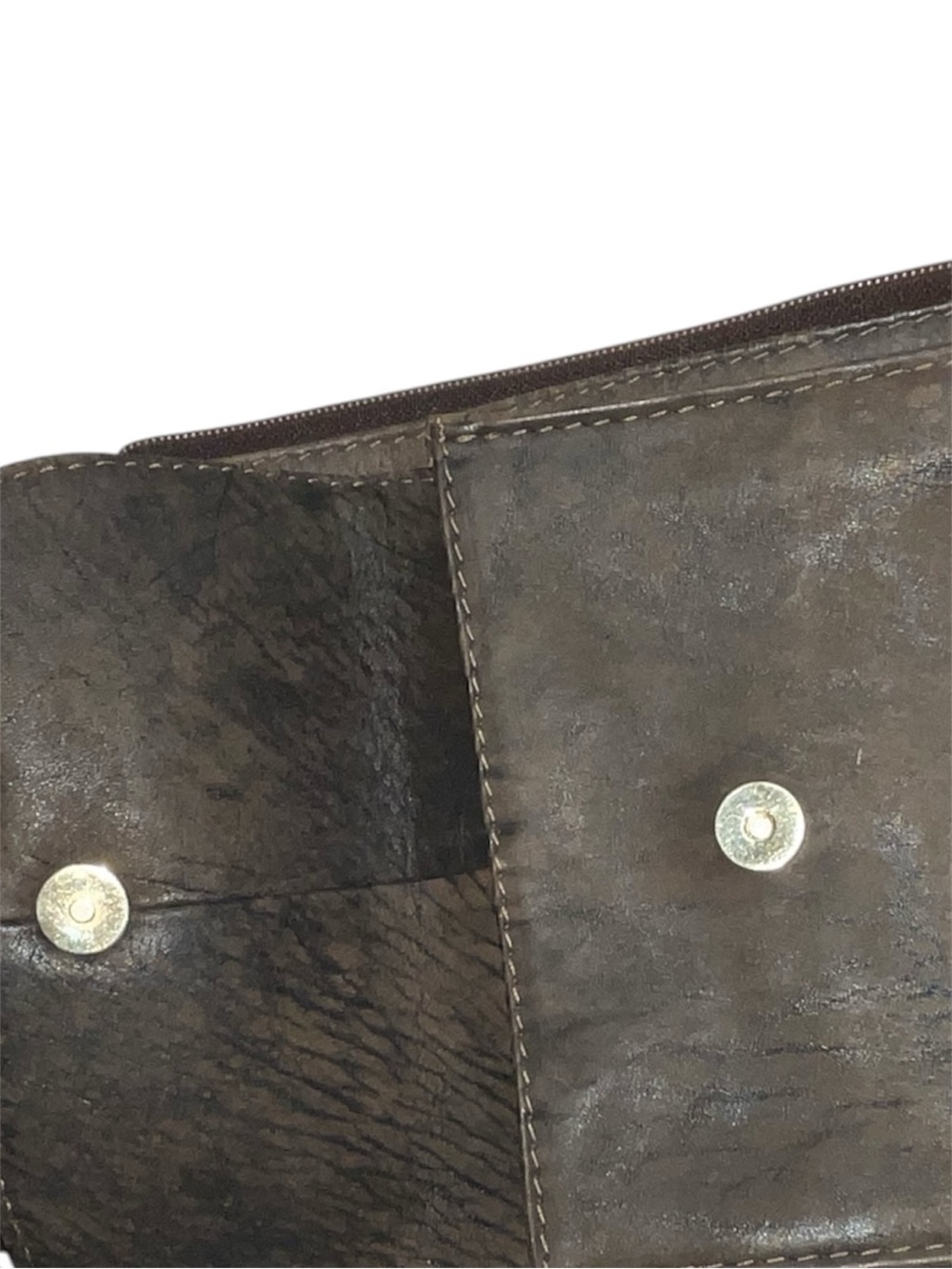 Hobo Slim Crossbody Leather Bag in Dark Brown Side Zipper - Picture 4 of 5